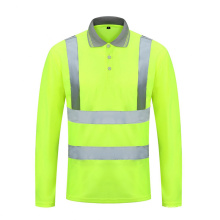 Hi Vis Protective Workwear Reflective Safety Polo T Shirt With Reflective Tapes